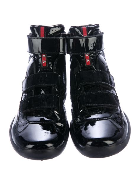 prada patent leather ribbon lace up sneakers|men's black patent leather sneakers.